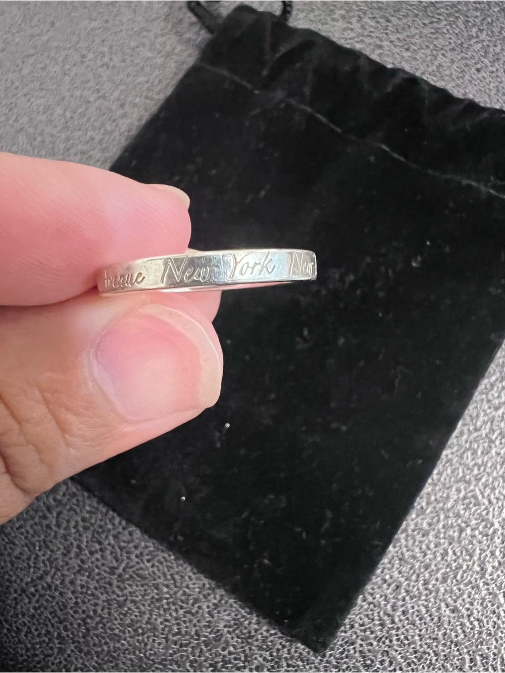 Tiffany & Co. 727 Fifth Avenue 925 Silver Ring Size 7.5 Rare